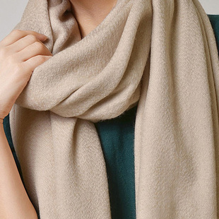 经典款时尚野生白绒加厚纯色重磅披肩两用超长