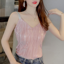 Small Harnesses Vest Woman Summer Slim ice silk Sexy collarbone beauty back inbuilt with fashion hit bottom blouses