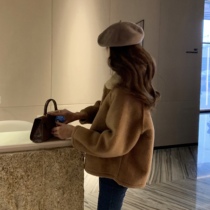 Rice team Teddy coat autumn and winter warm lamb coat camel thick coat