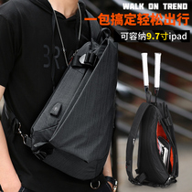 Van Ryan shoulder bag mens large-capacity messenger bag bag leisure sports chest bag student canvas small backpack tide brand