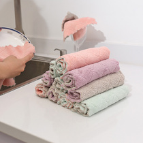 Dishwashing cloth Kitchen household water absorption is not easy to lose hair thickened rag Wipe the table housework cleaning towel