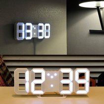 Macro Innovation Burst Plastic 3d hanging bell led digital solid bell Alarm Bell Luminous 8-shaped table hanging desktop Electronic clock