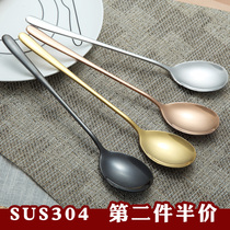 304 stainless steel spoon long handle creative home cutlery spoon to eat and drink soup spoon dines net red spoon