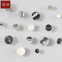 Brass handle simple Nordic wardrobe door drawer cabinet gold pure copper marbled American all copper small handle