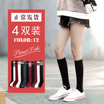 Socks womens stockings spring and summer mid-tube ins tide cute Japanese wild black skinny legs jk summer calf socks