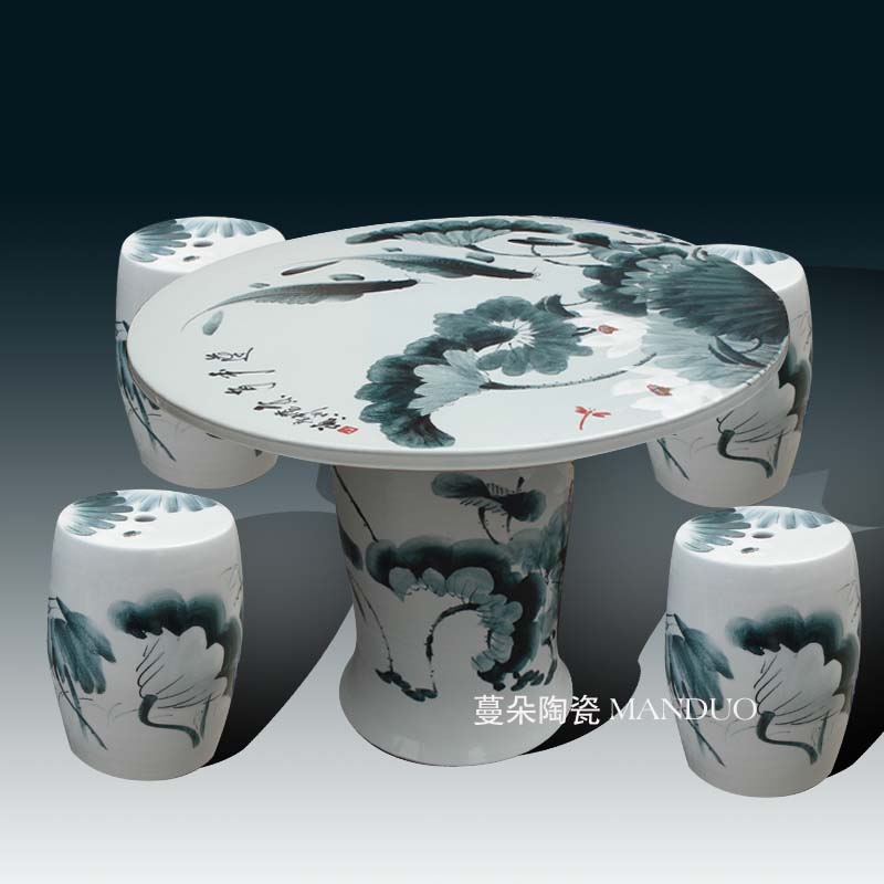 Jingdezhen hand - made lotus large balcony garden porcelain porcelain table large table rust waterproof sunscreen