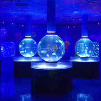 Family cylindrical jellyfish cylinder Living room cylindrical fish tank Vertical aquarium Acrylic ecological floor cylinder Ball jellyfish cylinder