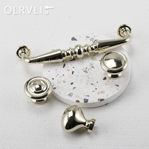 OLRVLI brass retro cabinet door pulls golden elliptical round drawer handle American light luxury cabinet