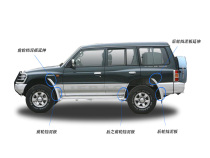 Suitable for Mitsubishi Pajero V31V33 black King kong fender pinch waist fender side pedal corner original paint