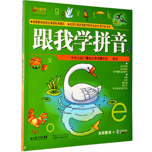 幼儿童跟我学拼音 正版小学一年级汉语视频早教教材书VCD儿歌碟片