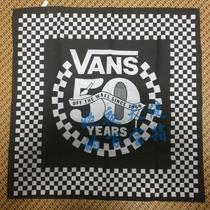  VANS Classic black and white Checkerboard Plaid 50th Anniversary limited edition commemorative square towel Headscarf Headdress square cloth