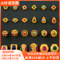 18K Gold Old Gold Ancient Phargold Dragonfly Eye Hollowed-out Beads Handmade DIY Bracelet Handstrings Necklace Accessories Accessories Accessories