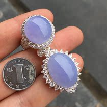 Fulai jewelry Myanmar A goods natural old pit ice species Violet small boutique jade pendant ring Egg-faced jade