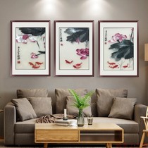 Su embroidery finished product hanging painting with frame triptych embroidery handmade finished product overdraft and embroidered living room hanging painting