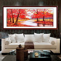 Su embroidery with frame finished embroidery finished living room painting imitation handmade Shunfeng Red Maple Forest landscape painting