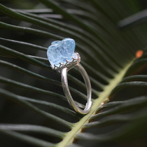 Dani original docile | S925 sterling silver natural sea blue treasure rabbit retro simple personality ring female ring