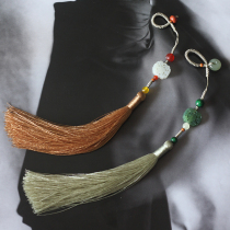 Dani original natural Hetian jade Jasper Shouzi handmade tassel pendant cheongsam pressed lapel bag trailer hanging