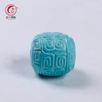 Hubei raw ore natural mineral-free turquoise loose beads Round beads Back grain barrel beads Waist beads Top beads Drum beads Buddha beads accessories