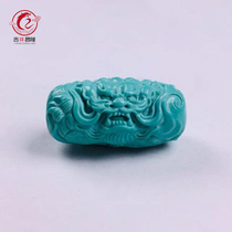 Raw ore high porcelain blue turquoise back grain beads Round beads loose beads Barrel beads Hand string back cloud carving pendant carving Pendant