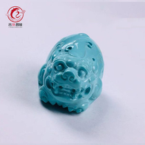 Hubei natural ore high porcelain turquoise Pixiu carving pieces Sugong carved pendant pendant handle accessories