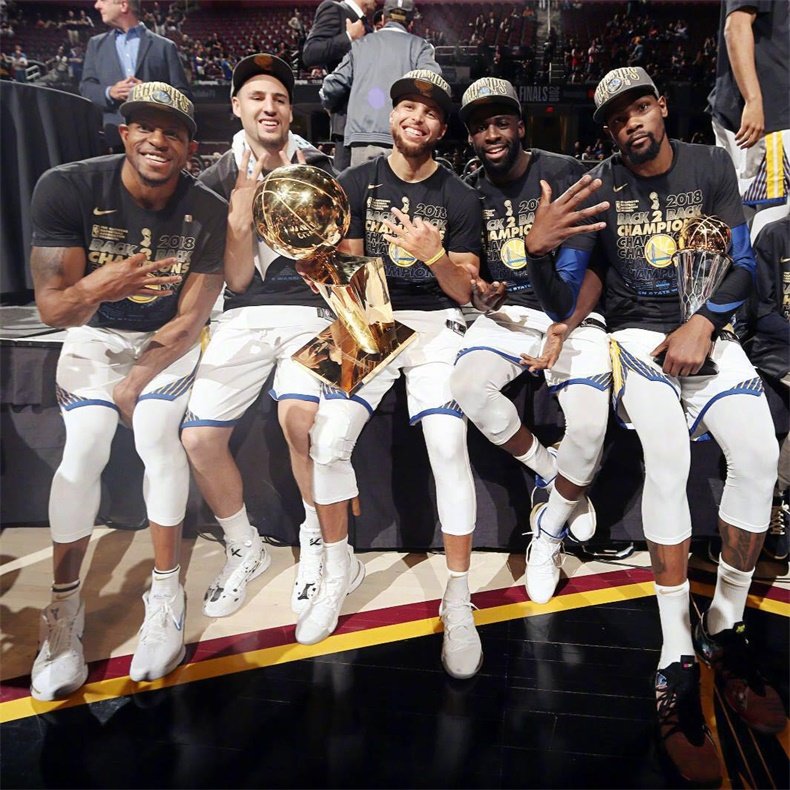 2018赛季 nba总冠军金州勇士队 颁奖典礼 new era 球员同款帽子