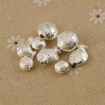 diy handmade bracelet accessories auspicious lucky kissing small silverfish loose beads 925 silver jewelry woven hand rope accessories pendant