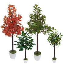 Plastic simulation green plant false chicken claw maple Japanese red maple branches and leaves Triangular plum decorative floor potted plant