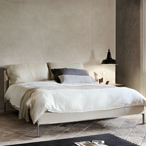 Cloth art bed Nordic simple modern master bed light luxury ins Wind bedroom bed double small apartment soft bag removable and washable