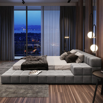 Italian Minimalist fabric bed Nordic simple modern light luxury style technology cloth bed master bed double bed tatami