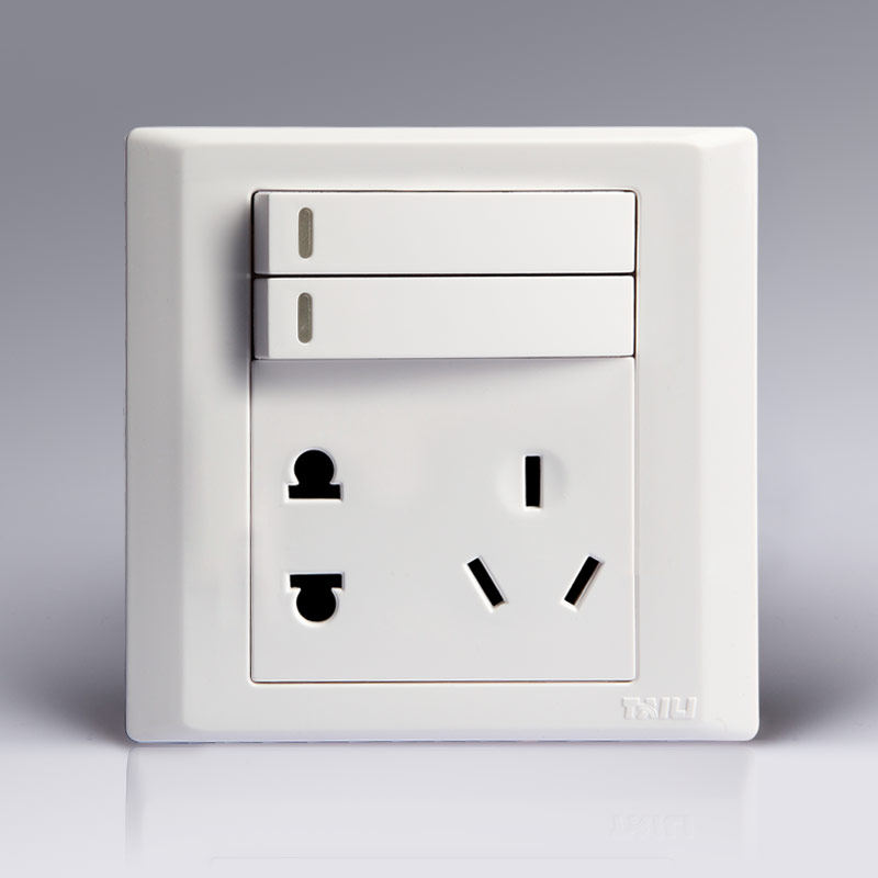 泰力开关插座开关面板泰力开关双开双控五孔插座电源插座gc46