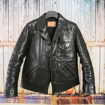 Leather leather jacket horse skin leather coat high-grade sense of jacket mens light luxury mens soil spring and autumn jacket thin 2021 new