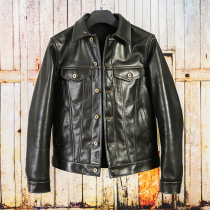 Motorcycle lapel leather leather jacket horse leather leather jacket mens spring coat mens spring and Autumn trend 2021 thin slim