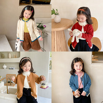 kai mother girl knitted cardigan children 2021 new spring and autumn baby small fragrant wind temperament sweater coat tide