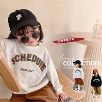 Childrens letter sweater 2021 new autumn women Baby foreign style Korean spring and autumn cotton long sleeve coat boys tide