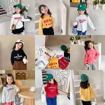 Childrens national tide T-shirt girls autumn 2021 new long sleeve base shirt male baby Korean version of foreign style Joker coat