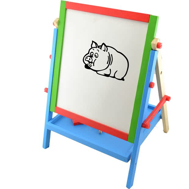 木童黑板白板双面可升降实木迷你小画板儿童节礼物家庭亲子教具