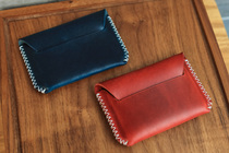 Play leather bereavement x Horween simple socket card bag card set Business card set handmade leather custom