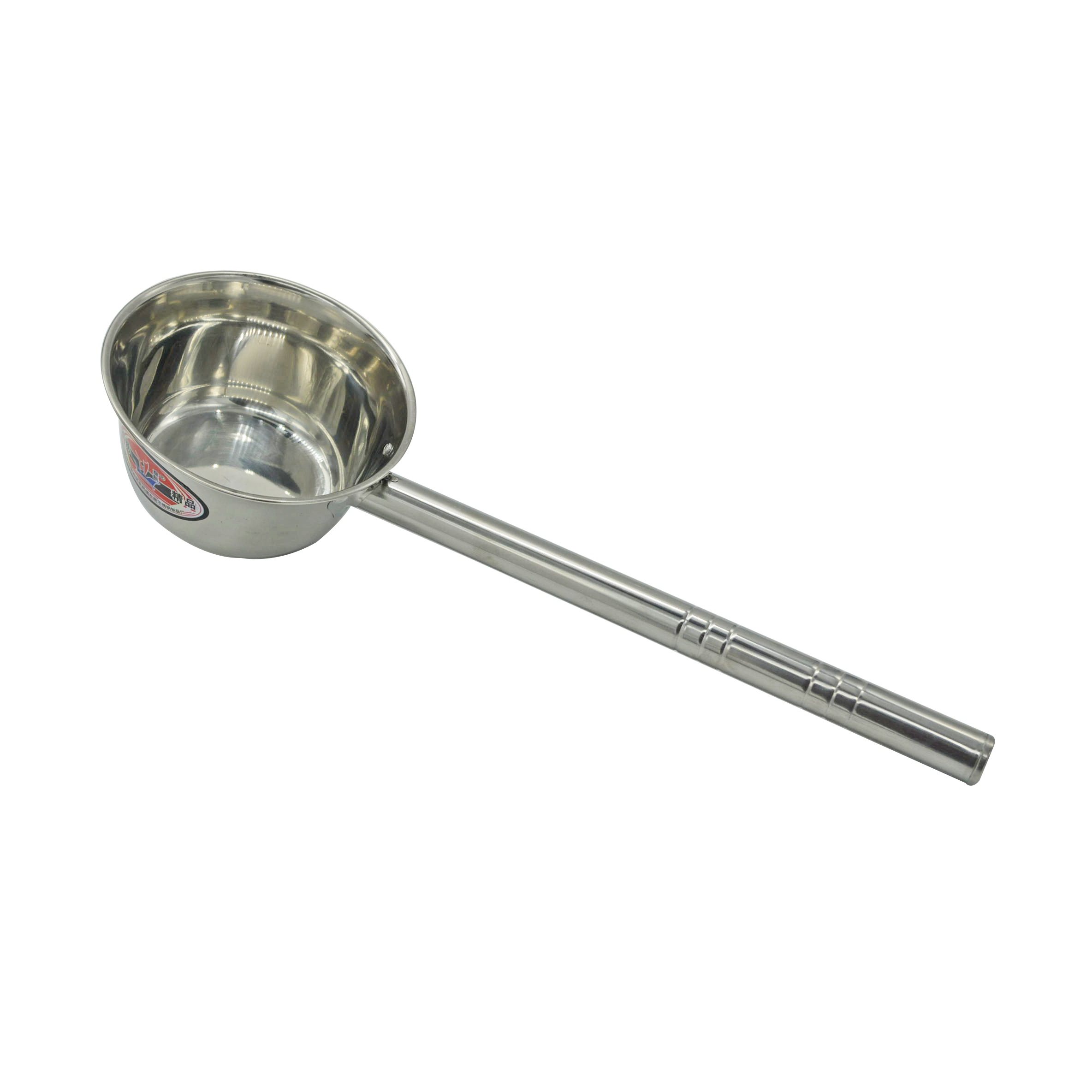 5个无磁14cm 不锈钢圆柄水勺 平底水瓢 水匙 水舀 长柄汤勺盛粥勺