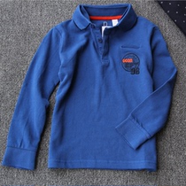 Foreign trade original single boy long-sleeved polo shirt Childrens T-shirt lapel cotton spring and autumn large medium and small children