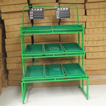 Fruit shelves Display shelves Supermarket 3-layer thickened side food store dried fruit shelves Convenience store fruit store vegetable shelves