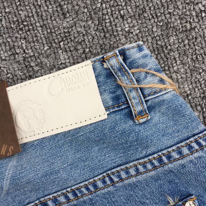 gucci刺繡牛仔褲a貨 超然牛仔褲2020春新款bf翻邊繡花九分褲寬松垮褲刺繡破洞牛仔褲女 gucci牛仔褲
