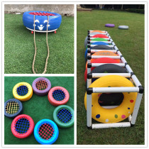 Kindergarten Tire Outdoor Toys Childrens Sentimental Training Plastic Rubber Roll Ring Drill Color Painted Tire Frame