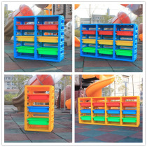 Kindergarten indoor and outdoor plastic combination toy cabinet childrens high-end toy rack storage cabinet finishing storage rack