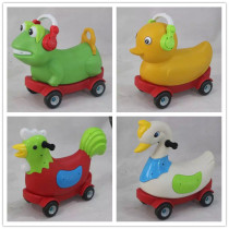 Baby rocking chair horse plastic music baby rocking horse large thick childrens toy year gift small Trojan car