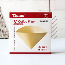 Tiamo 02 filter cup with drip-type coffee filter paper trickling coffee filter paper HG3043 40 sheets