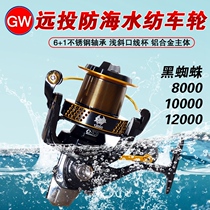 Far-casting wheel 8000 spinning wheel all-metal Guangwei no gap anti-sea sea pole throwing fishing wheel oblique cup