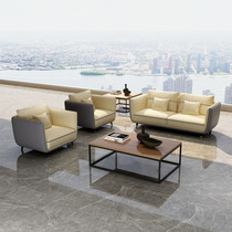 Black Office Sofa Modern Simple Guest Area Reception Room Office Leather Sofa Trio small office room