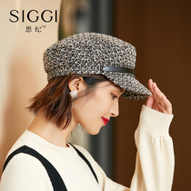 Siggi hat womens autumn and winter small fragrance navy hat fashion ins newsboy hat Casual wool wild octagonal hat