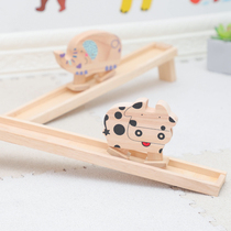 Children Fun Inertia Downhill Toy Calf Elephant automatically walks with wooden toy male girl 1-2-3 years old
