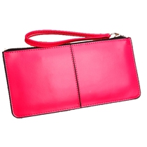 Wallet womens long zipper womens lanyard leather wallet Clutch Big name multi-function change wallet Mobile phone